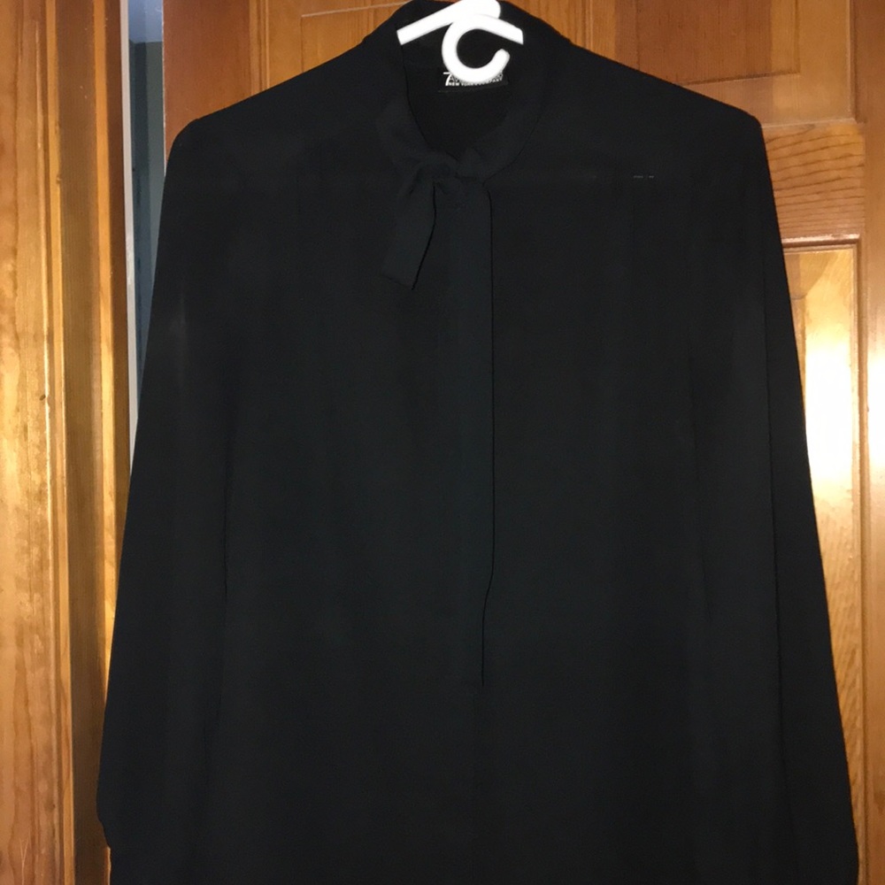 Black blouse with bow